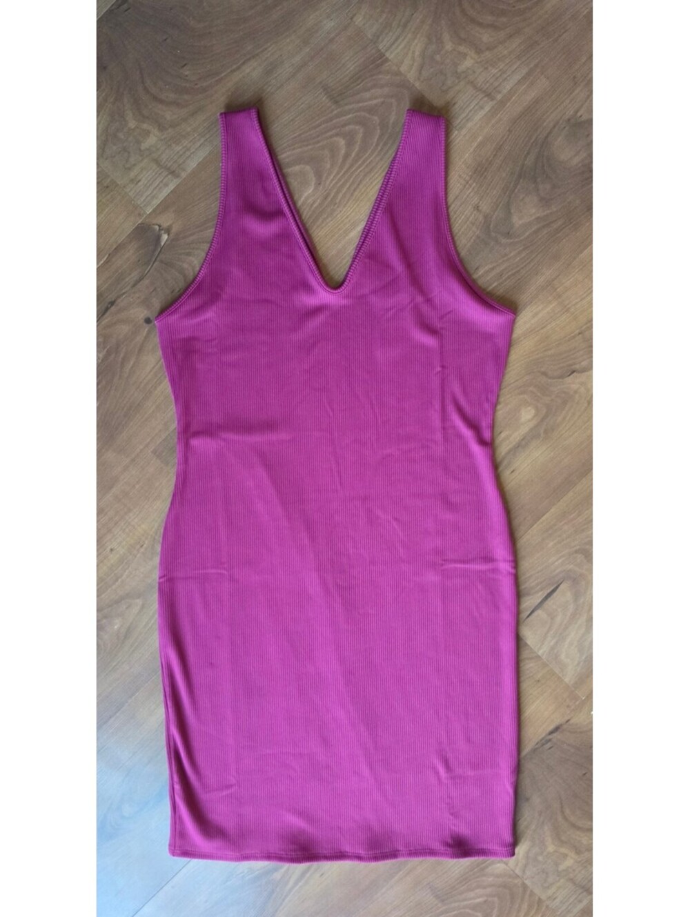 Wild Fable Magenta Pink Ribbed V-Neck Bodycon Mini Tank Dress, 2X, 242